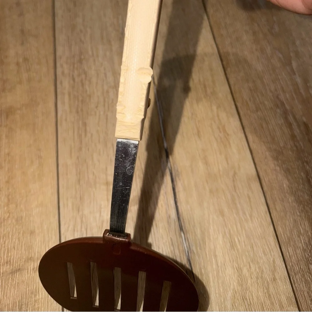 Vintage EKCO‎ Wide Slotted Spatula Pancake Flipper Brown Nylon USA